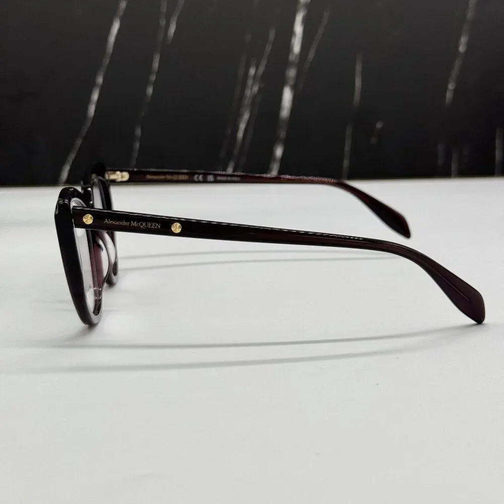 NEW ALEXANDER MCQUEEN AM0253O 003, HAVANA WOMEN CAT EYE EYEGLASSES